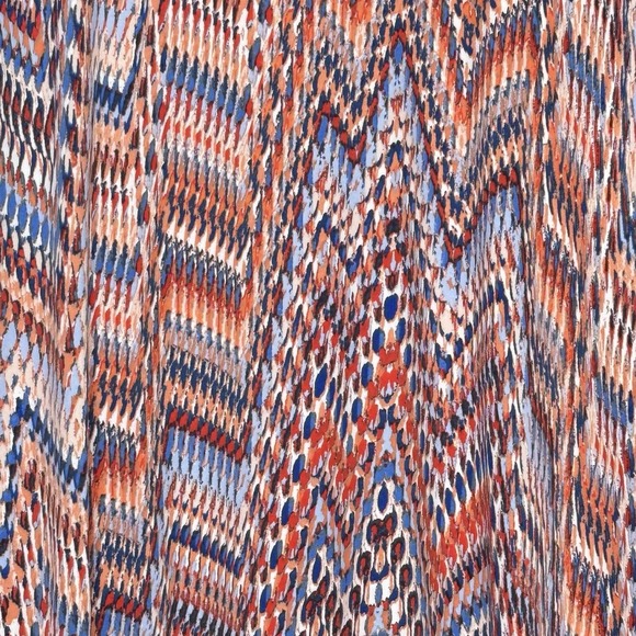 NY Collection XL Top Shirt Orange Striped Scoop Neck Bell 3/4 Sleeve Stretch - Picture 4 of 8